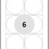 STICK ROND 6 : Étiquettes adhésives rondes 80 mm - 6 par page