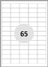 Etiquette adhésives - 65 par planche