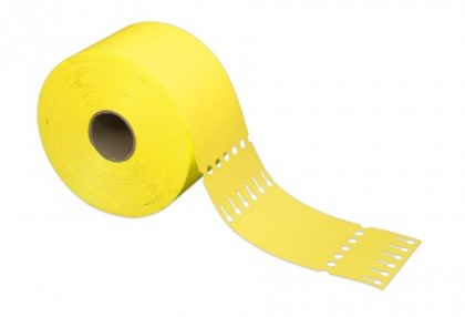 Etiquettes à boucle JAUNE - 200x17 - 6 de front (x3000)